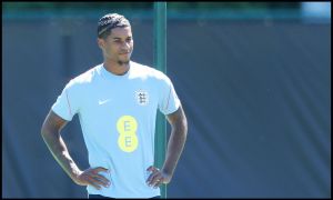 Marcus Rashford during England's training session