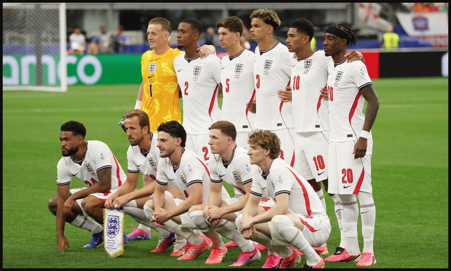 ARLINGTON, TEXAS - JUNE 17: England players pose for a team photograph before the FIFA World Cup 2026 Group L match between England and Croatia at Dallas Stadium on June 17, 2026 in Arlington, Texas.