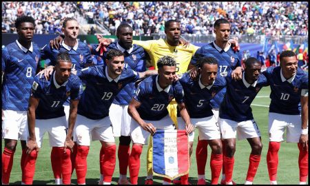 NEW JERSEY - JUNE 16: France players pose for a team photograph before the FIFA World Cup 2026 Group I match between France and Senegal at New York New Jersey Stadium on June 16, 2026 in East Rutherford, New Jersey.