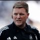 LONDON, ENGLAND - MAY 24: Eddie Howe, Manager of Newcastle United, looks on prior to the Premier League match between Fulham and Newcastle United at Craven Cottage on May 24, 2026 in London, England.