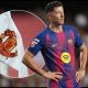 VALENCIA, SPAIN - MAY 23: Robert Lewandowski of FC Barcelona reacts during the LaLiga EA Sports match between Valencia CF and FC Barcelona at Estadi de Mestalla on May 23, 2026 in Valencia, Spain.