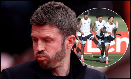 SUNDERLAND, ENGLAND - MAY 09: Michael Carrick, Manager of Manchester United, looks on prior to the Premier League match between Sunderland and Manchester United at Stadium of Light on May 09, 2026 in Sunderland, England.