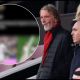 MANCHESTER, ENGLAND - MAY 17: Sir Jim Ratcliffe, CEO of INEOS group, Omar Berrada, CEO of Manchester United, and David Gill look on in the stands during the Premier League match between Manchester United and Nottingham Forest at Old Trafford on May 17, 2026 in Manchester, England.
