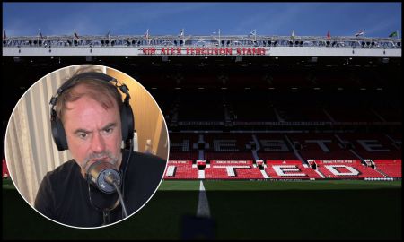 MANCHESTER, ENGLAND - MAY 11: General view inside the stadium prior to the Premier League match between Manchester United FC and West Ham United FC at Old Trafford on May 11, 2025 in Manchester, England.