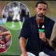 JEDDAH, SAUDI ARABIA - OCTOBER 24: Pundit, Rio Ferdinand speaks pitchside prior to the Saudi Pro League match between Al Ittihad and Al Hilal at King Abdullah Sports City on October 24, 2025 in Jeddah, Saudi Arabia.