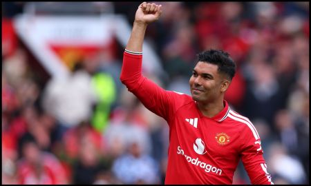 Casemiro saluting Man Utd fans