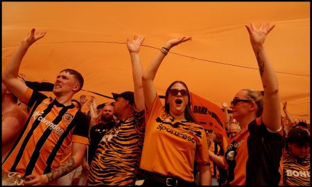Hull City fans celebrating