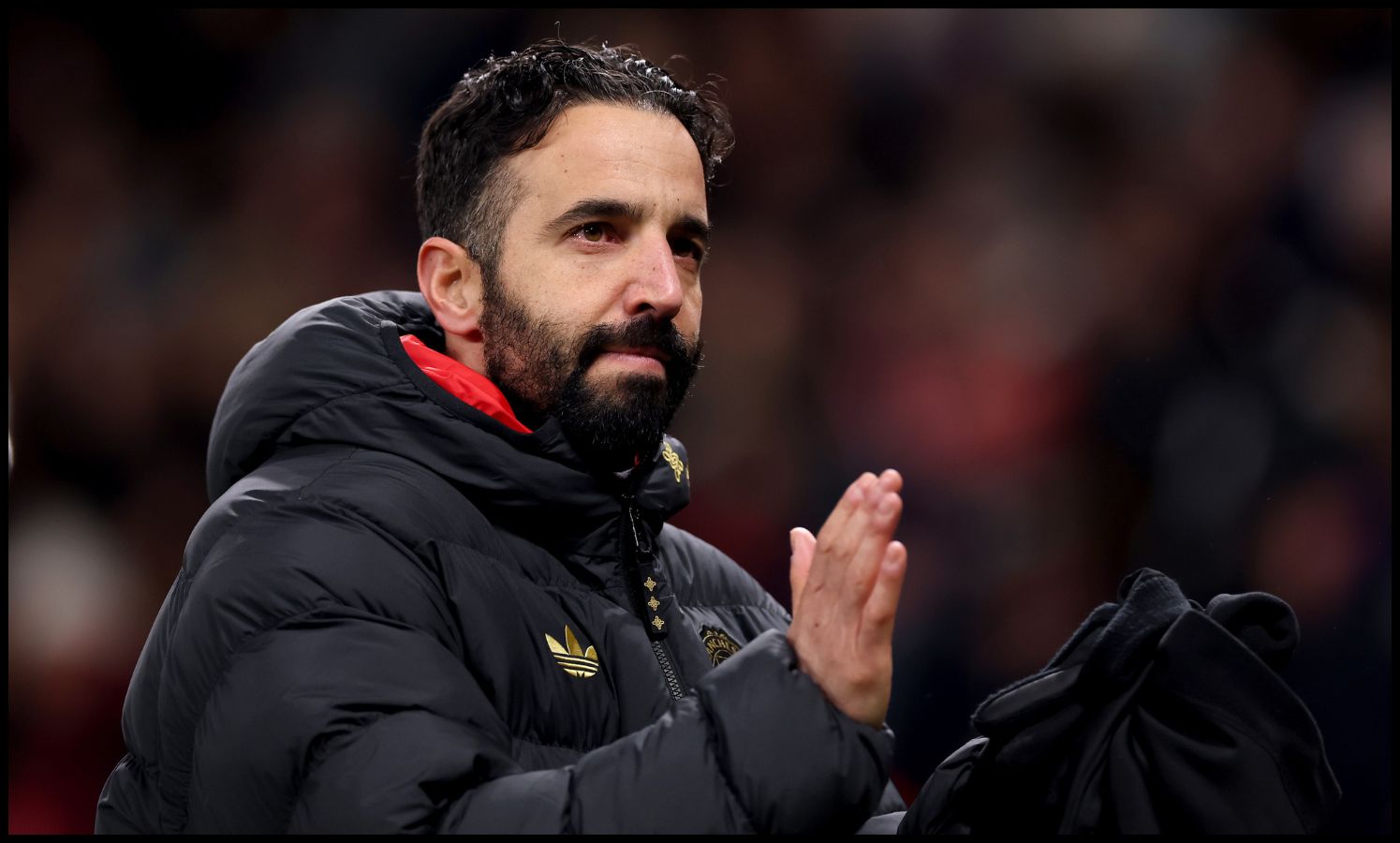 Ruben Amorim applauding Man Utd fans
