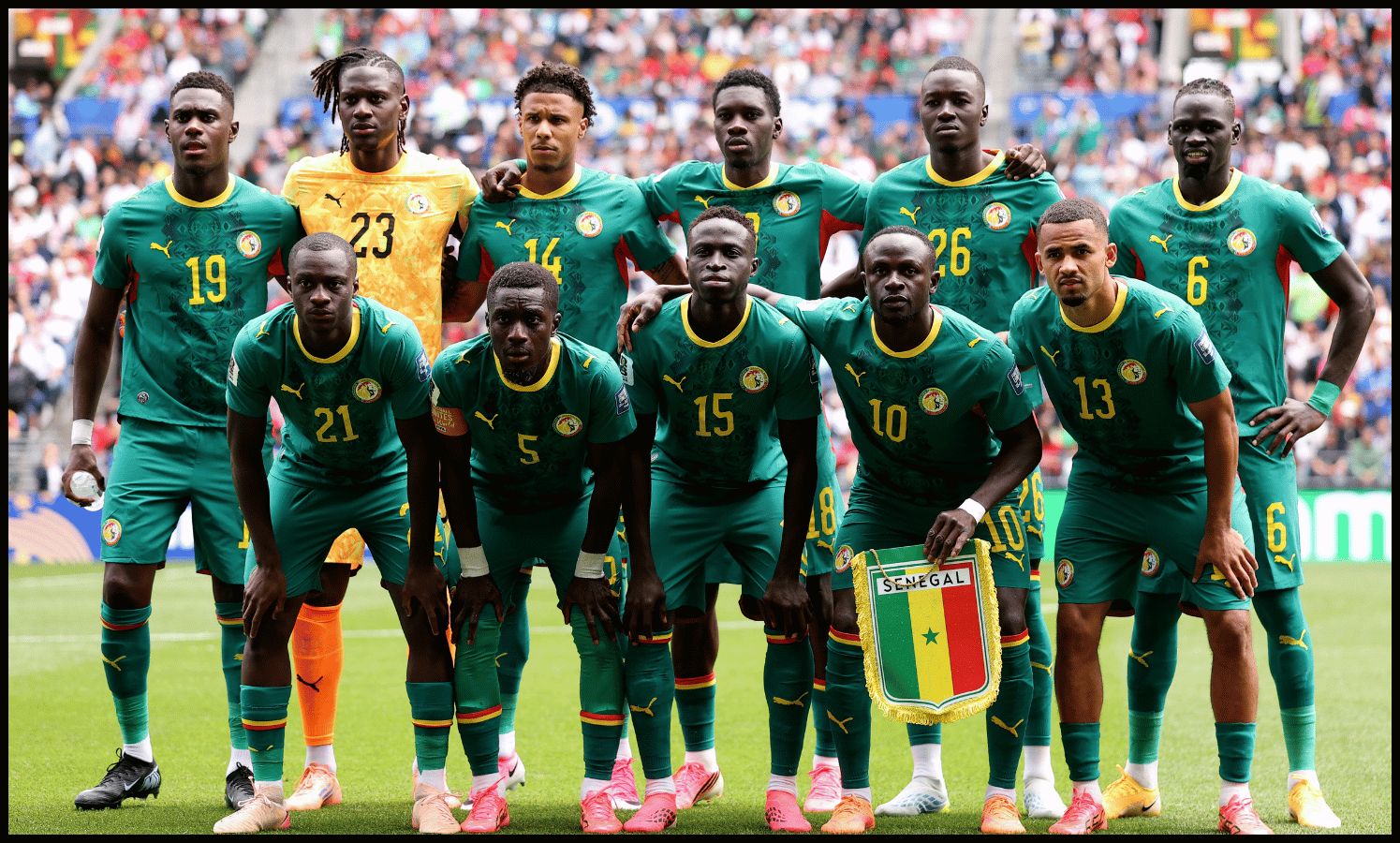 SEATTLE, WASHINGTON - JULY 01: Players of Senegal pose for a team photograph before the FIFA World Cup 2026 Round Of 32 match between Belgium and Senegal at Seattle Stadium on July 01, 2026 in Seattle, Washington.