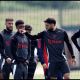 MANCHESTER, ENGLAND - MAY 14: Bruno Fernandes of Manchester United speaks to his teammates during a training session at Carrington Training Ground on May 14, 2025 in Manchester, England.
