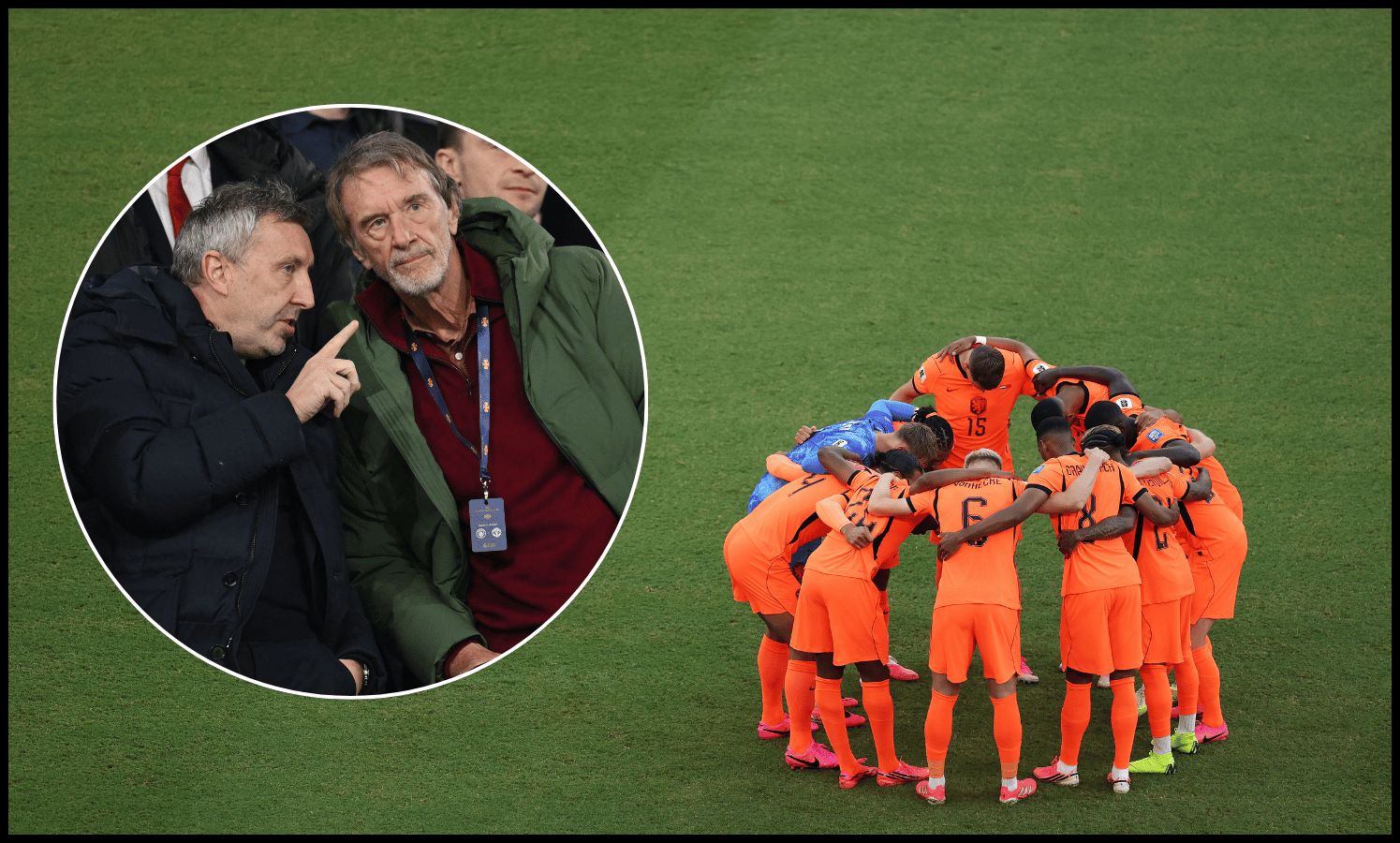 GUADALUPE, MEXICO - JUNE 29: Players of the Netherlands huddle before the FIFA World Cup 2026 Round of 32 match between Netherlands and Morocco at Monterrey Stadium on June 29, 2026 in Guadalupe, Mexico.