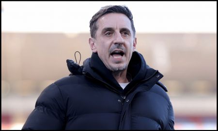 BURNLEY, ENGLAND - APRIL 22: Pundit Gary Neville, arrives at the stadium prior to the Premier League match between Burnley and Manchester City at Turf Moor on April 22, 2026 in Burnley, England.