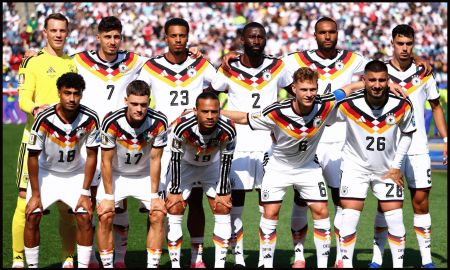 FOXBOROUGH, MASSACHUSETTS - JUNE 29: Germany players pose for a team photograph before the FIFA World Cup 2026 Round Of 32 match between Germany and Paraguay at Boston Stadium on June 29, 2026 in Foxborough, Massachusetts
