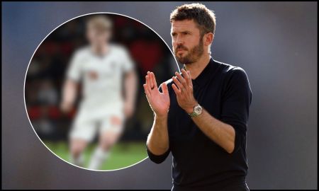 BRIGHTON, ENGLAND - MAY 24: Michael Carrick, Manager of Manchester United, applauds the fans after the Premier League match between Brighton & Hove Albion and Manchester United at the Amex Stadium on May 24, 2026 in Brighton, England.