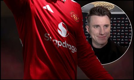MANCHESTER, ENGLAND - MAY 17: A detailed view of the Manchester United shirt during the Premier League match between Manchester United and Nottingham Forest at Old Trafford on May 17, 2026 in Manchester, England.