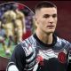 MANCHESTER, ENGLAND - APRIL 27: Benjamin Sesko of Manchester United looks on during the warm up prior to the Premier League match between Manchester United and Brentford at Old Trafford on April 27, 2026 in Manchester, England.