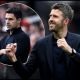 MANCHESTER, ENGLAND - MAY 03: Michael Carrick, Manager of Manchester United, celebrates victory following the Premier League match between Manchester United and Liverpool at Old Trafford on May 03, 2026 in Manchester, England.