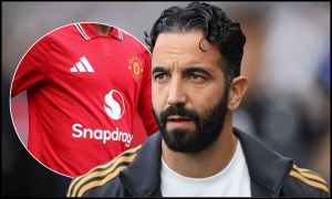 LONDON, ENGLAND - AUGUST 24: Ruben Amorim, Manager of Manchester United, looks on prior to the Premier League match between Fulham and Manchester United at Craven Cottage on August 24, 2025 in London, England.