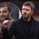 MANCHESTER, ENGLAND - FEBRUARY 07: Michael Carrick, Manager of Manchester United, celebrates victory during the Premier League match between Manchester United and Tottenham Hotspur at Old Trafford on February 07, 2026 in Manchester, England.