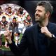 MANCHESTER, ENGLAND - MAY 03: Michael Carrick, Manager of Manchester United, celebrates victory following the Premier League match between Manchester United and Liverpool at Old Trafford on May 03, 2026 in Manchester, England