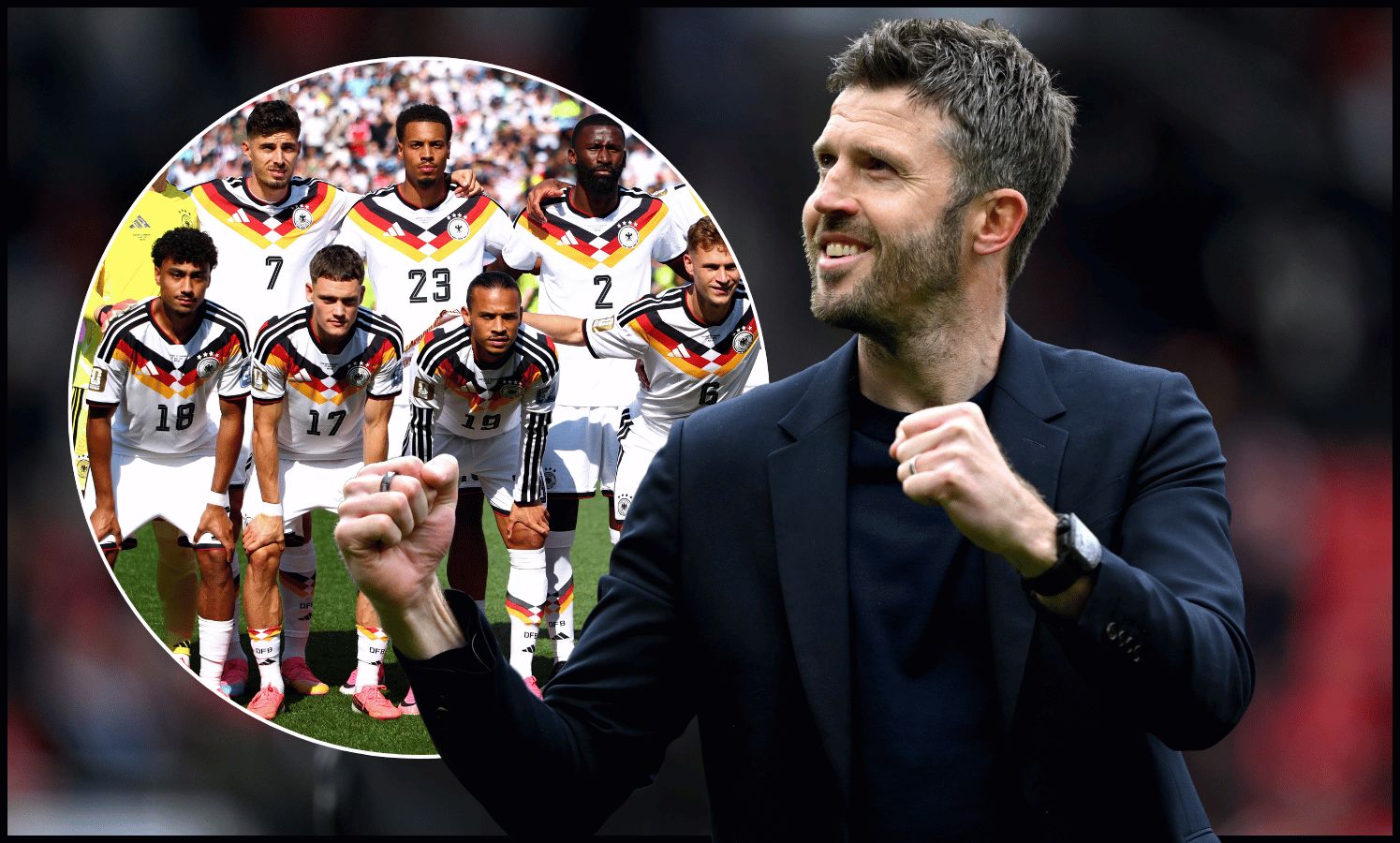 MANCHESTER, ENGLAND - MAY 03: Michael Carrick, Manager of Manchester United, celebrates victory following the Premier League match between Manchester United and Liverpool at Old Trafford on May 03, 2026 in Manchester, England