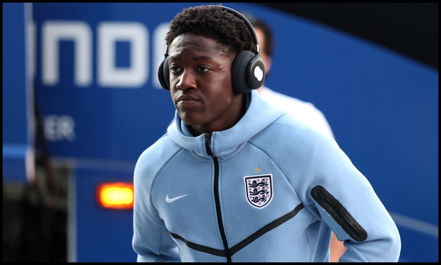 Kobbie Mainoo arriving at the stadium