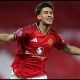 JJ Gabriel in celebrates after scoring for Man Utd