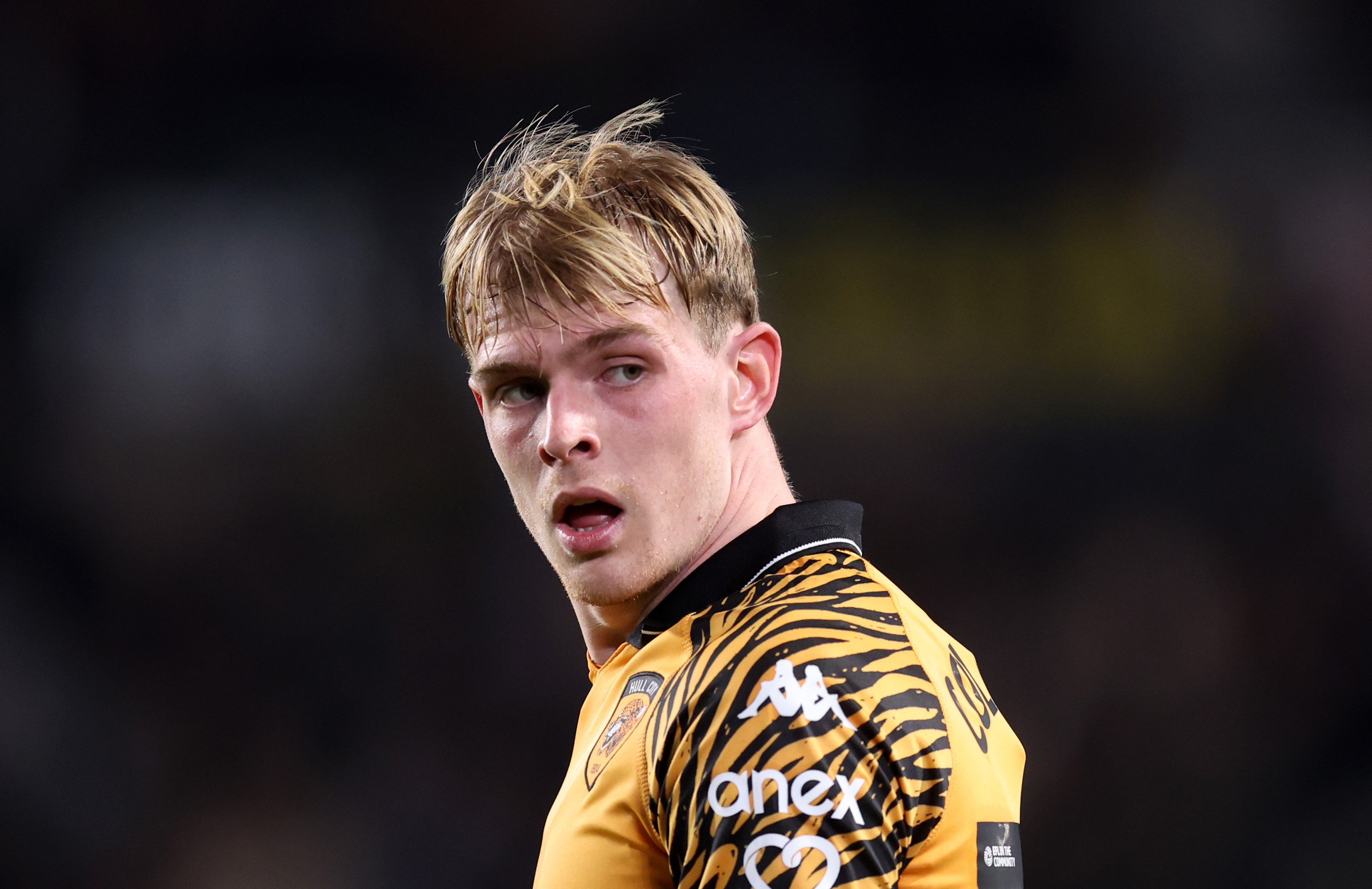 HULL, ENGLAND - APRIL 06: Toby Collyer of Hull City looks on during the Sky Bet Championship match between Hull City and Coventry City at MKM Stadium on April 06, 2026 in Hull, England.