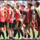 SEATTLE, WASHINGTON - JUNE 15: Youri Tielemans #8, Kevin De Bruyne #7 and teammates of Belgium react after the FIFA World Cup 2026 Group G match between Belgium and Egypt at Seattle Stadium on June 15, 2026 in Seattle, Washington.