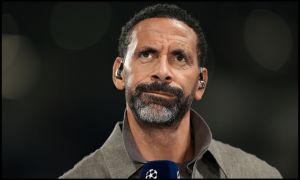BERGAMO, ITALY - SEPTEMBER 19: Rio Ferdinand during the UEFA Champions League 2024/25 League Phase MD1 match between Atalanta BC and Arsenal FC at Stadio di Bergamo on September 19, 2024 in Bergamo, Italy