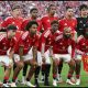 DUBLIN, IRELAND - AUGUST 12: The Manchester United starting XI pose for a team picture before pre-season friendly match between Leeds United and Manchester United at Croke Park on August 12, 2026 in Dublin, Ireland.