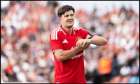 GOTHENBURG, SWEDEN - AUGUST 8: Harry Maguire of Manchester United during the during the pre-season friendly match between Paris Saint-Germain and Manchester United at Ullevi on August 8, 2026 in Gothenburg, Sweden.