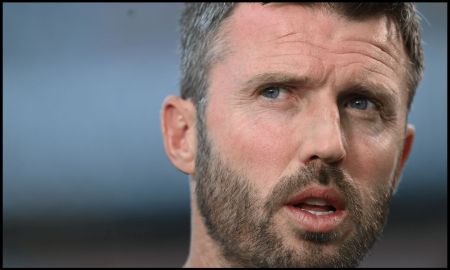DUBLIN, IRELAND - AUGUST 12: Manchester United manager Michael Carrick is pictured during the pre-season friendly match between Leeds United and Manchester United at Croke Park on August 12, 2026 in Dublin, Ireland.
