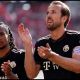 MAINZ, GERMANY - APRIL 25: Harry Kane of FC Bayern Munich acknowlegdes the fans folloing the Bundesliga match between 1. FSV Mainz 05 and FC Bayern München at MEWA Arena on April 25, 2026 in Mainz, Germany.