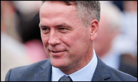 CHESTER, ENGLAND - MAY 07: Michael Owen poses at Chester Racecourse on May 07, 2026 in Chester, England.