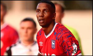 BROMLEY, ENGLAND - AUGUST 12: Ashley Young of Ipswich Town looks on during the Carabao Cup first round match between Bromley and Ipswich Town at Hayes Lane on August 12, 2025 in Bromley, England.