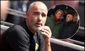CARDIFF, WALES - AUGUST 16: Enzo Maresca, Manager of Manchester City, looks on prior to the 2026 FA Community Shield match between Arsenal and Manchester City at Principality Stadium on August 16, 2026 in Cardiff, Wales.
