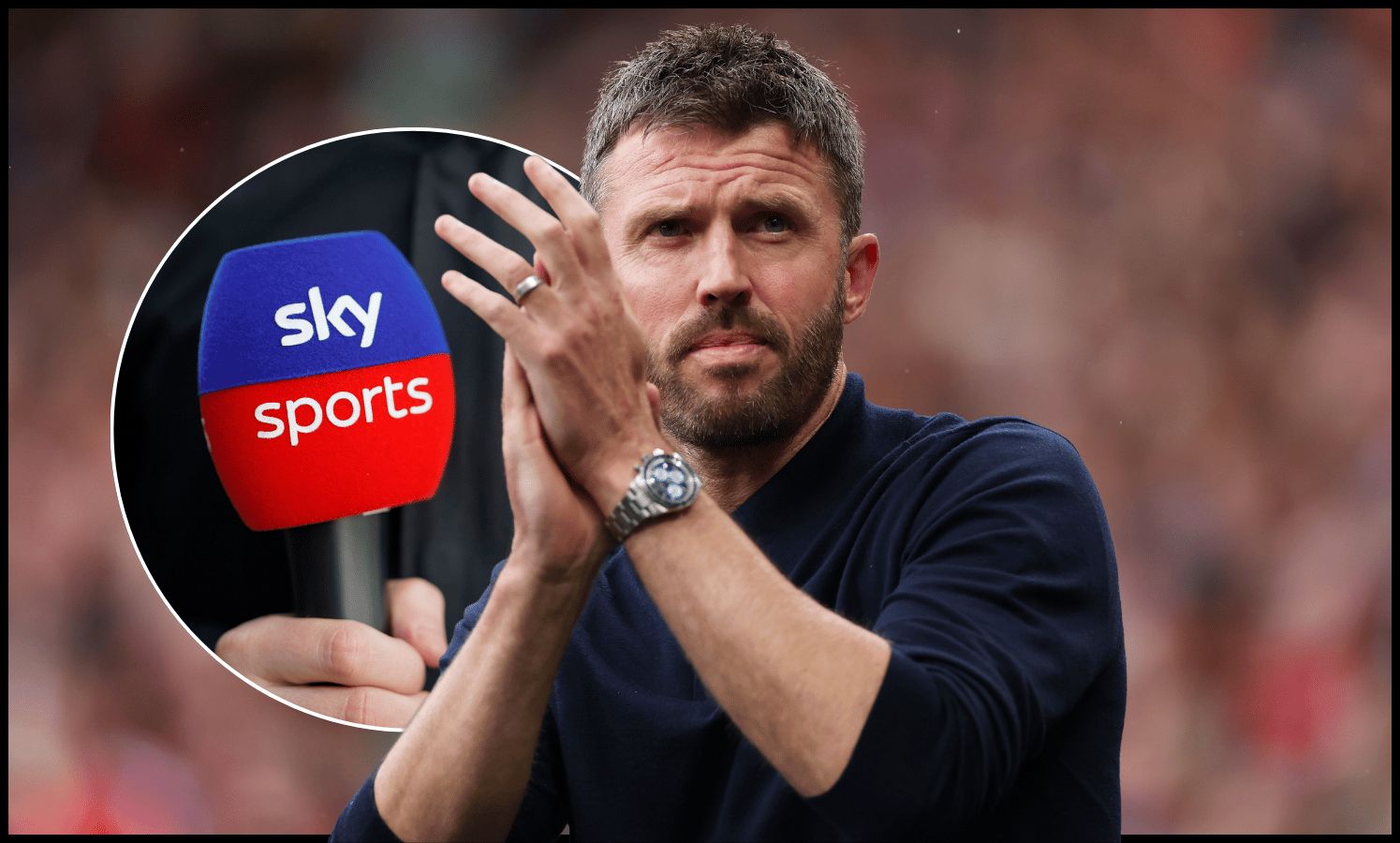 MANCHESTER, ENGLAND - AUGUST 30: Michael Carrick, Manager of Manchester United, acknowledges the fans before the Premier League 2026/27 match between Manchester United and Ipswich Town at Old Trafford on August 30, 2026 in Manchester, England.