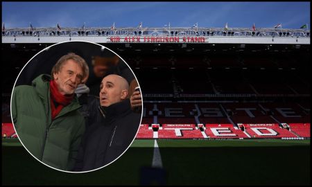 MANCHESTER, ENGLAND - MAY 11: General view inside the stadium prior to the Premier League match between Manchester United FC and West Ham United FC at Old Trafford on May 11, 2025 in Manchester, England.