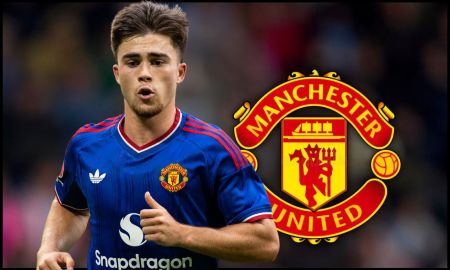 Harry Amass in action for Man Utd