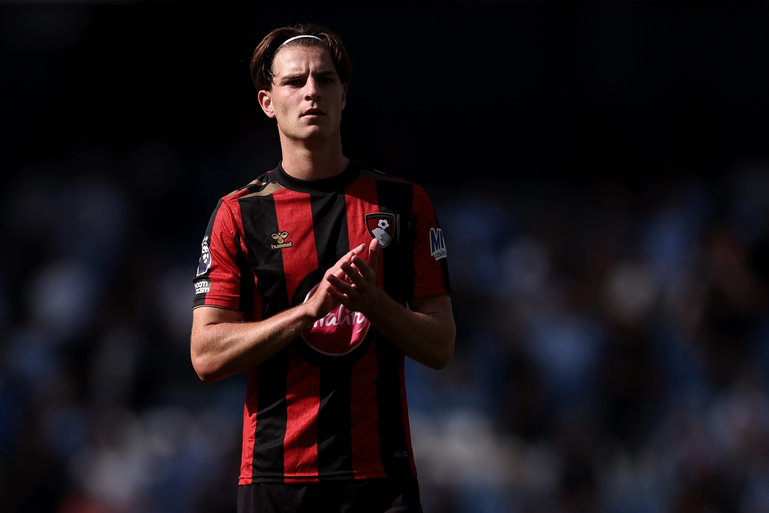 MANCHESTER, ENGLAND - AUGUST 23: Alex Scott of Bournemouth during the Premier League 2026/27 match between Manchester City and AFC Bournemouth at Etihad Stadium on August 23, 2026 in Manchester, England.