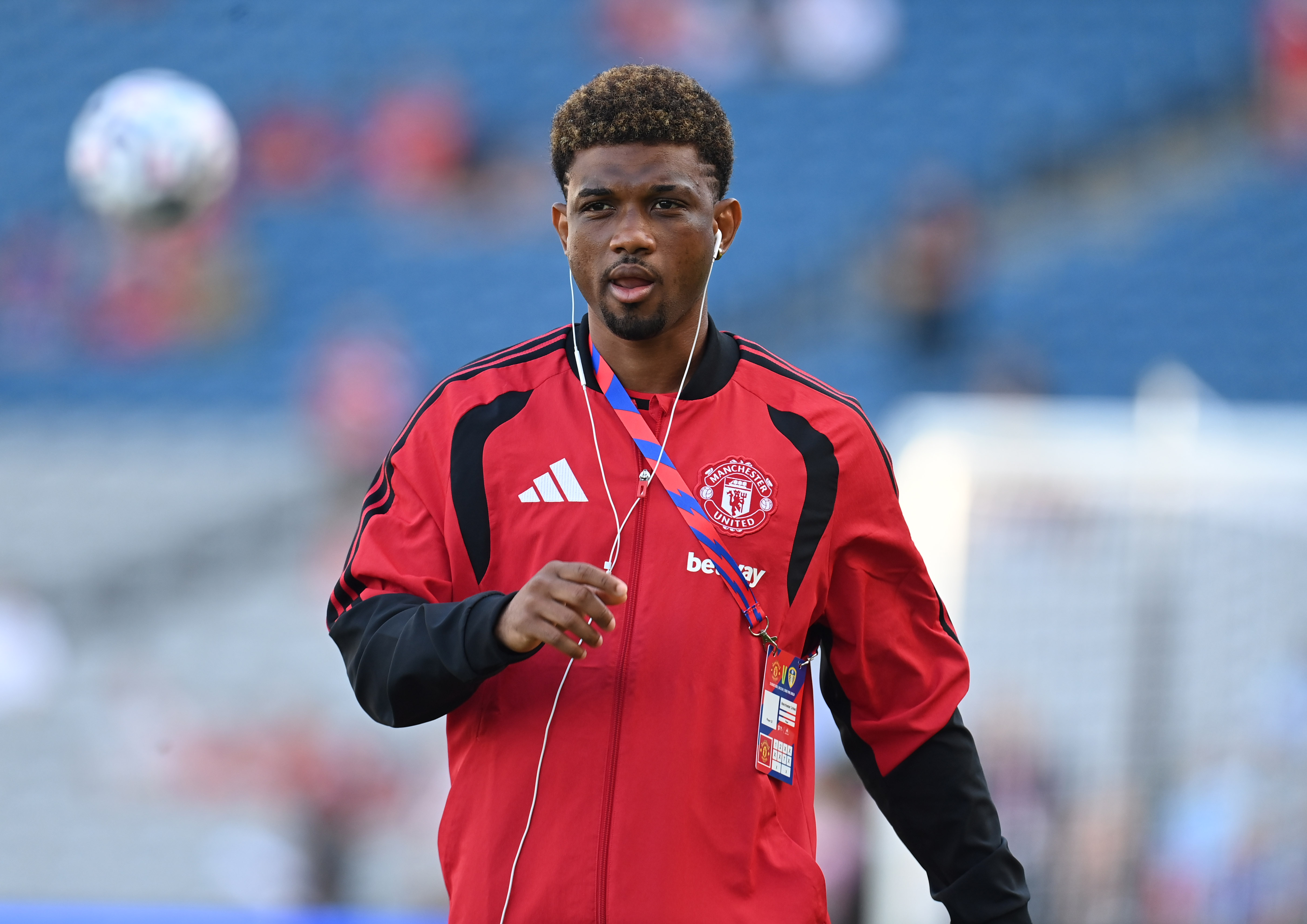 DUBLIN, IRELAND - AUGUST 12: Amad Diallo of Manchester United is pictured before the pre-season friendly match between Leeds United and Manchester United at Croke Park on August 12, 2026 in Dublin, Ireland. 