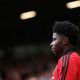 MANCHESTER, ENGLAND - AUGUST 30: New signing Carlos Baleba of Manchester United is introduced before the Premier League 2026/27 match between Manchester United and Ipswich Town at Old Trafford on August 30, 2026 in Manchester, England. (Photo by Dan Mullan/Getty Images)
