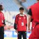 DUBLIN, IRELAND - AUGUST 12: JJ Gabriel of Manchester United is pictured before the pre-season friendly match between Leeds United and Manchester United at Croke Park on August 12, 2026 in Dublin, Ireland.