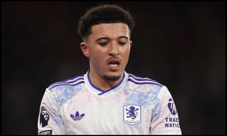 LONDON, ENGLAND - JANUARY 07: Jadon Sancho of Aston Villa during the Premier League match between Crystal Palace and Aston Villa at Selhurst Park on January 07, 2026 in London, England.