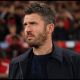 MANCHESTER, ENGLAND - SEPTEMBER 10: Michael Carrick, Manager of Manchester United, looks on before the UEFA Champions League 2026/27 League Phase MD1 match between Manchester United and Sabah FC at Old Trafford on September 10, 2026 in Manchester, England.