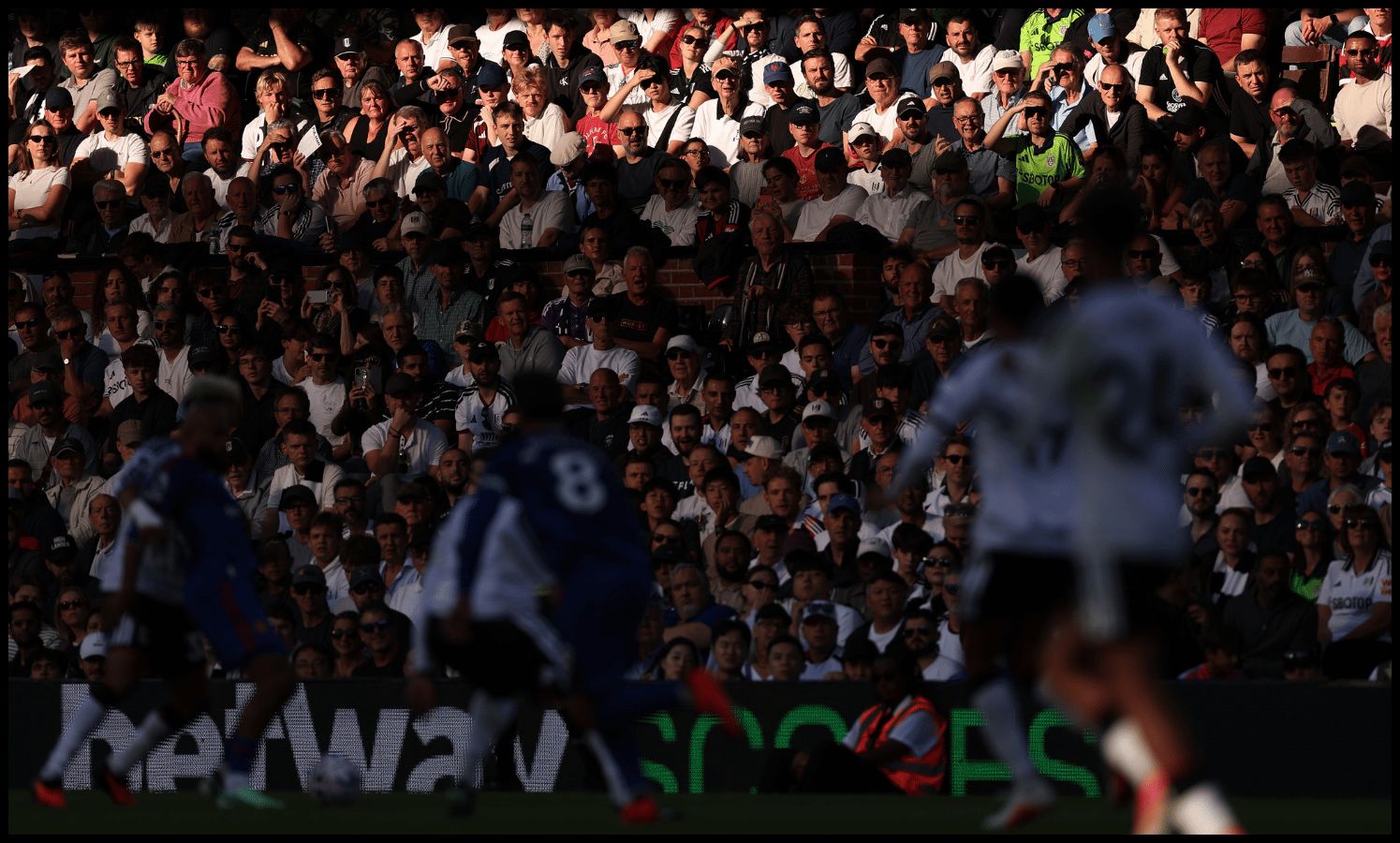 LONDON, ENGLAND - SEPTEMBER 20: Fulham fans watch on from the stands during the Premier League 2026/27 match between Fulham and Manchester United at Craven Cottage on September 20, 2026 in London, England.