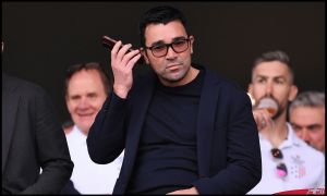 BARCELONA, SPAIN - MAY 19: Bojan Krkić and Deco, sporting director of FC Barcelona look on prior to the LaLiga EA Sports match between FC Barcelona and Rayo Vallecano at Estadi Olimpic Lluis Companys on May 19, 2024 in Barcelona, Spain.