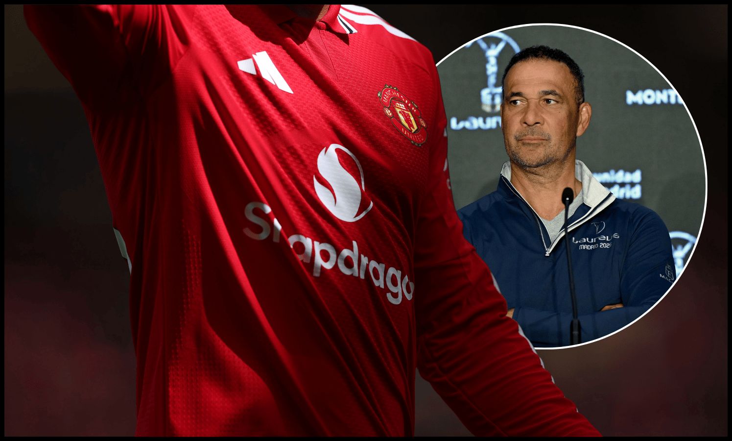 MANCHESTER, ENGLAND - MAY 17: A detailed view of the Manchester United shirt during the Premier League match between Manchester United and Nottingham Forest at Old Trafford on May 17, 2026 in Manchester, England.