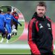 MANCHESTER, ENGLAND - SEPTEMBER 09: Michael Carrick, Manager of Manchester United, looks on during the training session on the day before the UEFA Champions League 2026/27 League Phase MD1 match between Manchester United and Sabah at Carrington Training Ground on September 09, 2026 in Manchester, England.